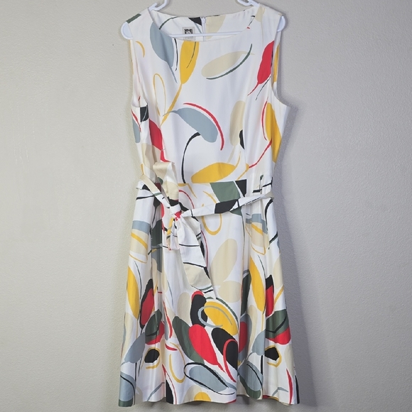 Anne Klein Dresses & Skirts - Anne Klein Mariner Combo Sateen Geo Printed Fit And Flare Sleeveless  Midi Dress
